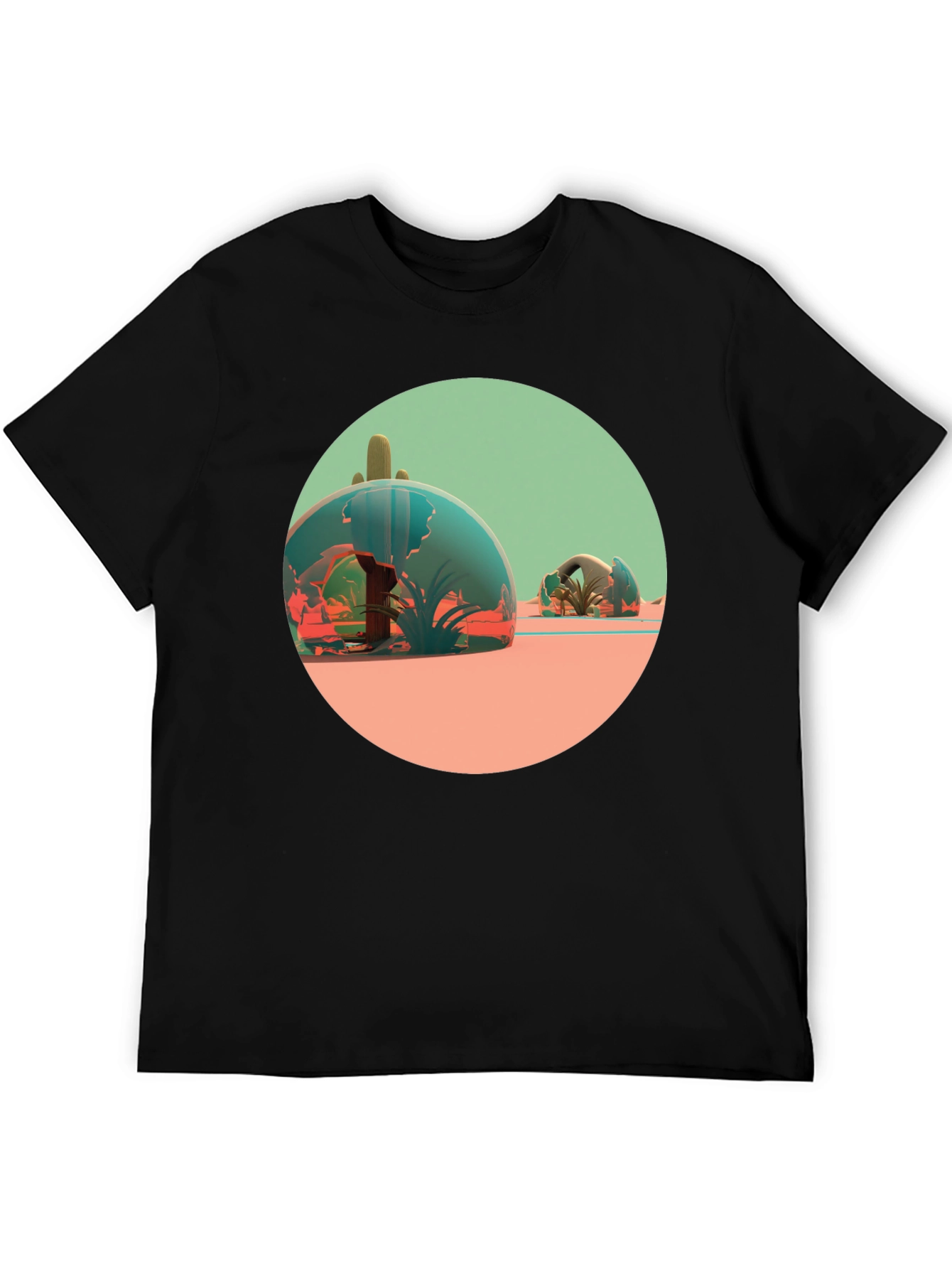 Desert Terrarium Graphic Tee - Black Cotton Blend