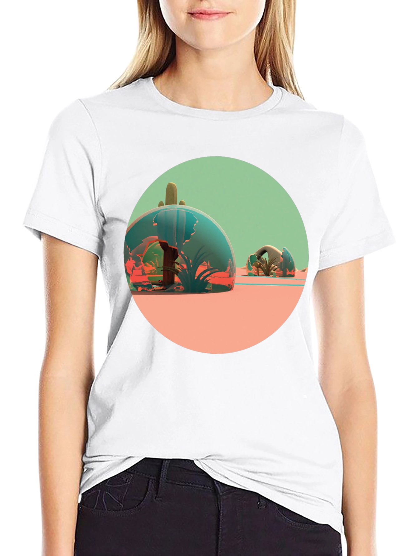 Desert Terrarium Graphic Tee - Black Cotton Blend