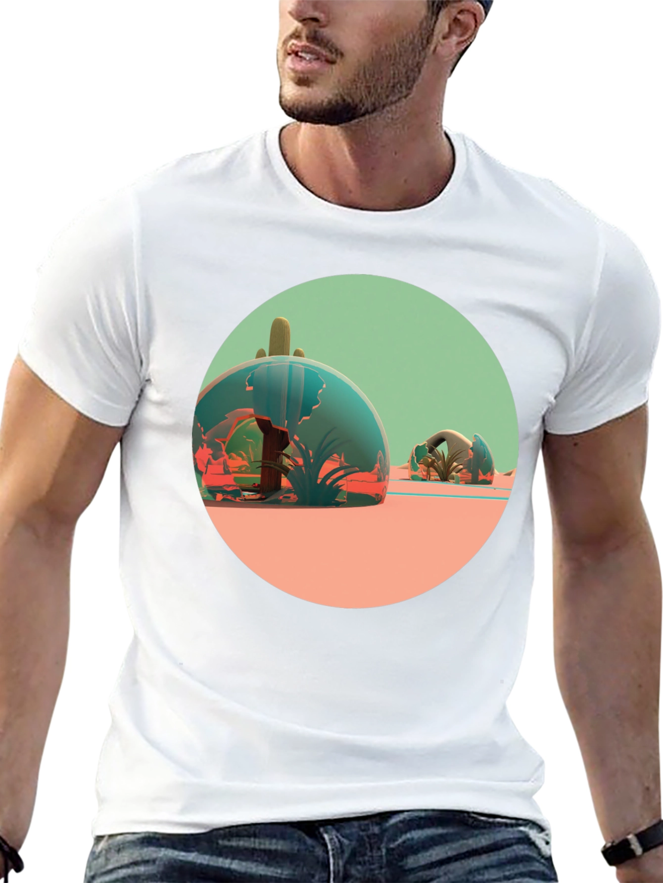 Desert Terrarium Graphic Tee - Black Cotton Blend