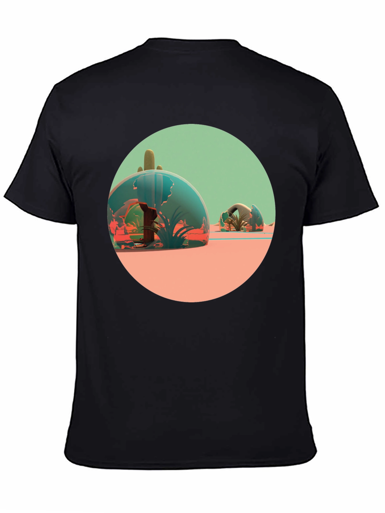 Desert Terrarium Graphic Tee - Black Cotton Blend