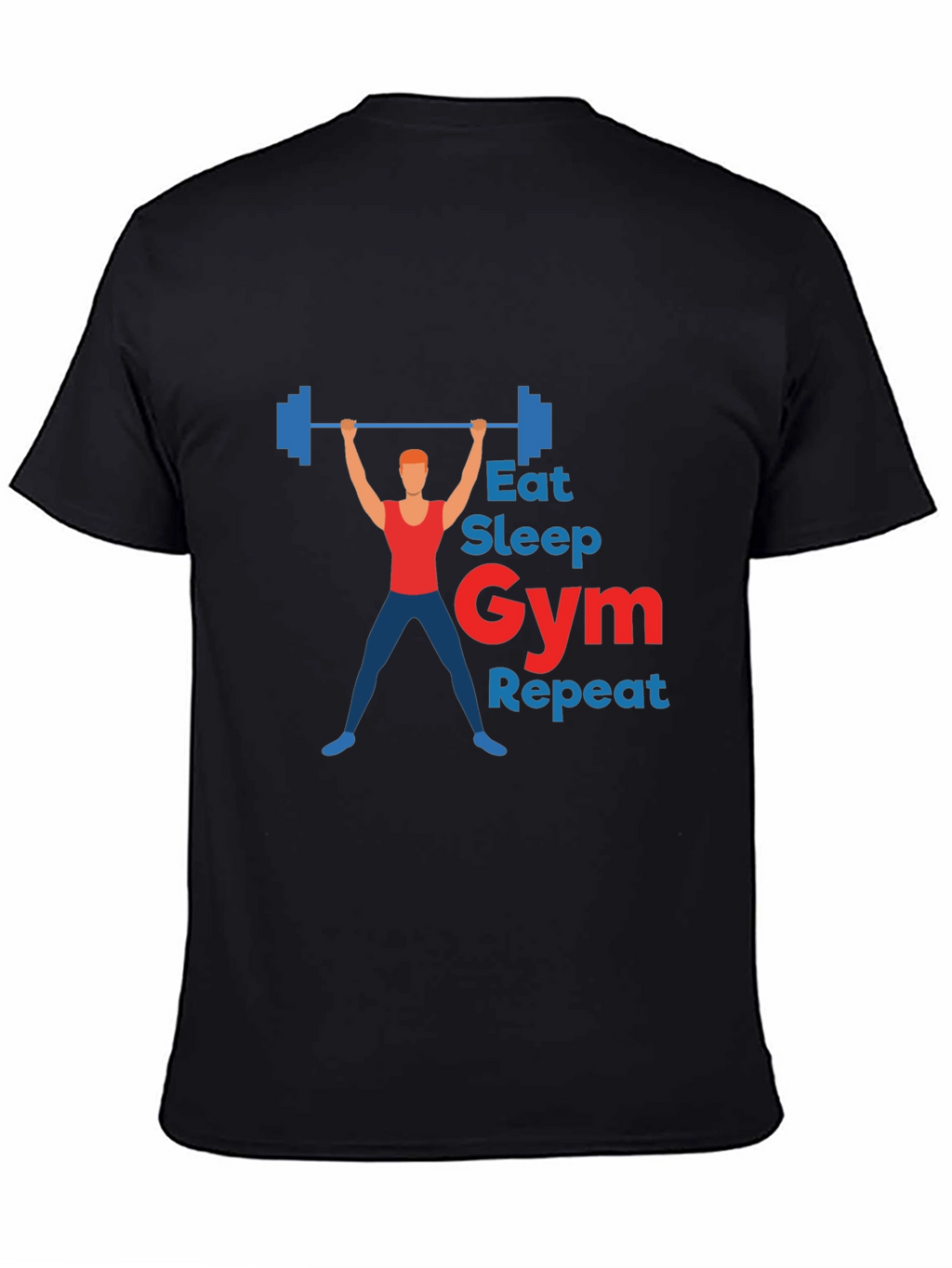 Eat Sleep Gym Repeat Graphic T-Shirt - Black