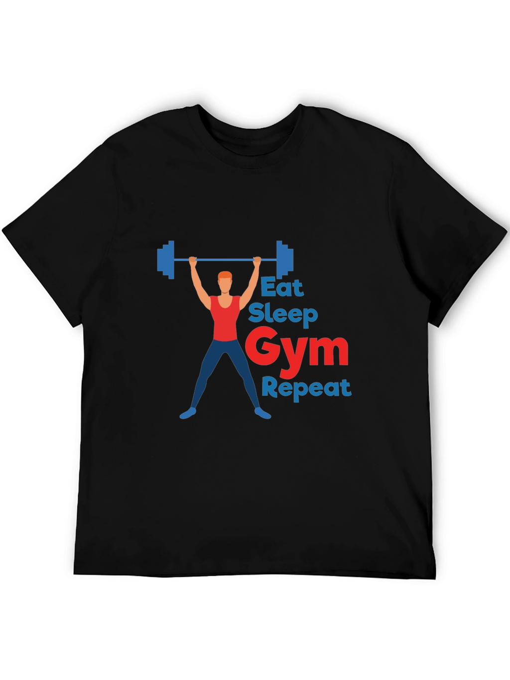 Eat Sleep Gym Repeat Graphic T-Shirt - Black