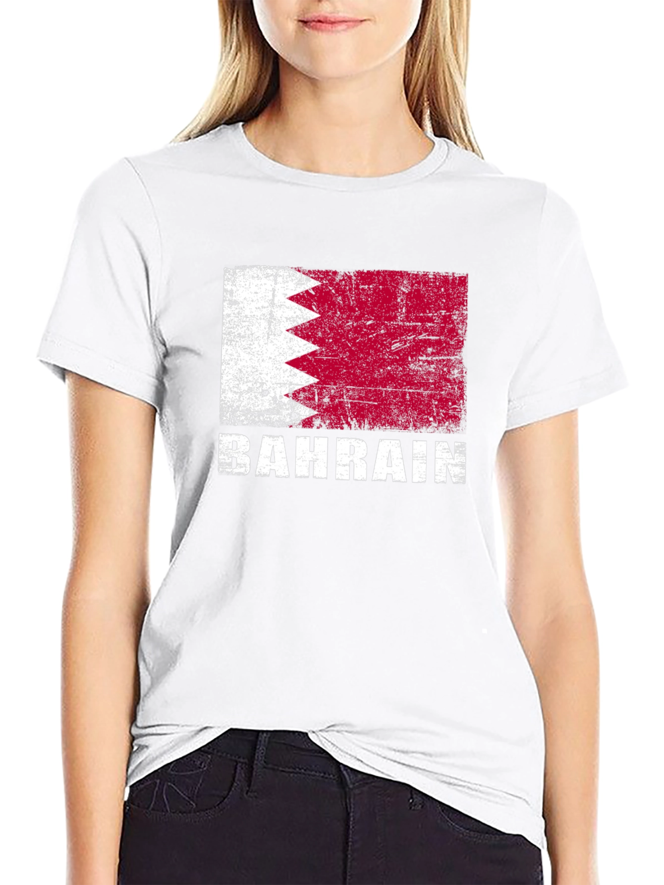 Bahrain Flag T-Shirt - Distressed Graphic Tee