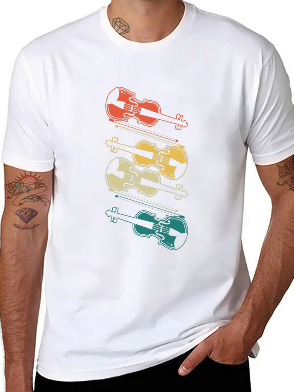 Retro Violin T-Shirt - Musical Style