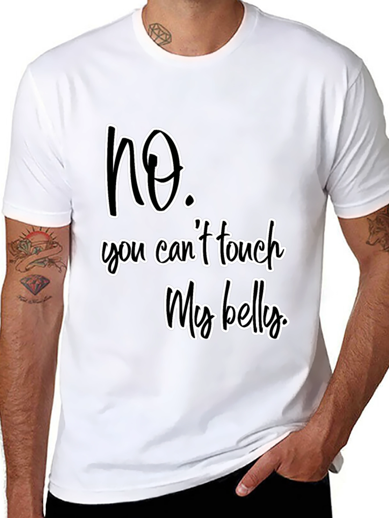 No Touch My Belly Graphic Tee - Unisex