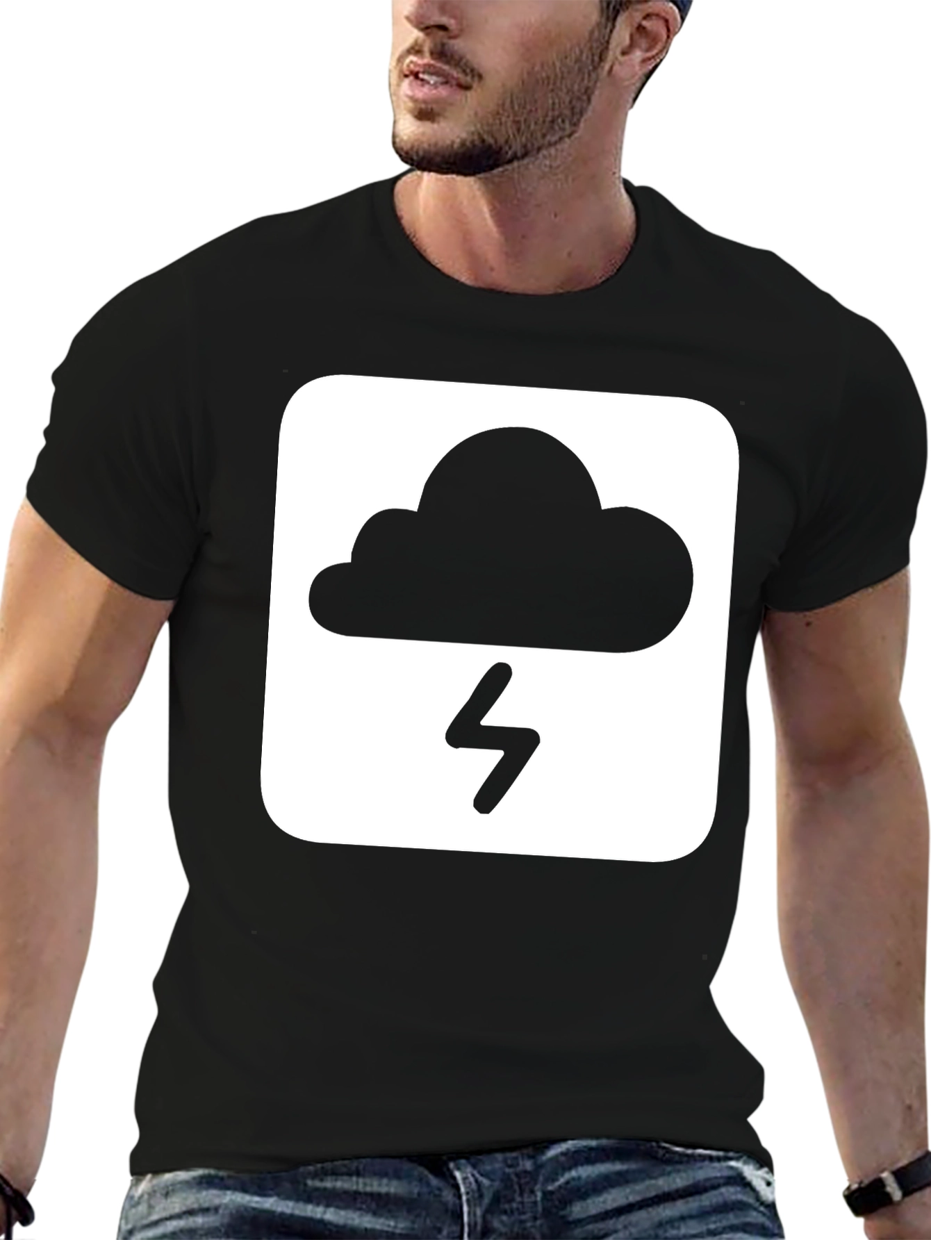 Storm Cloud Graphic T-Shirt - Black Cotton Tee