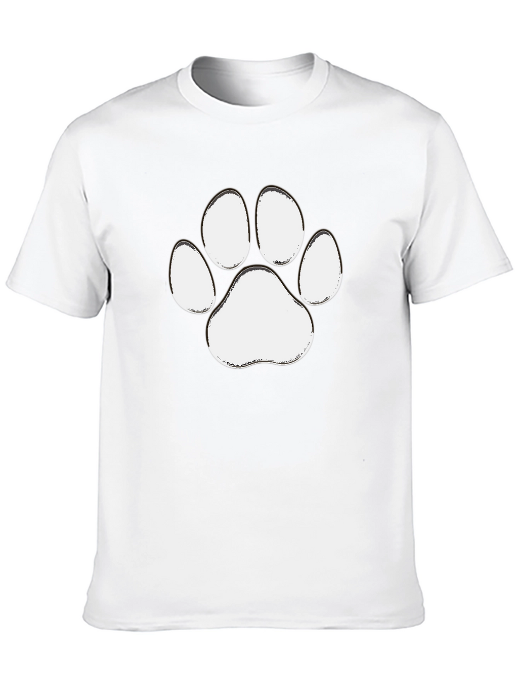 Paw Print Graphic Tee - Casual Black T-Shirt