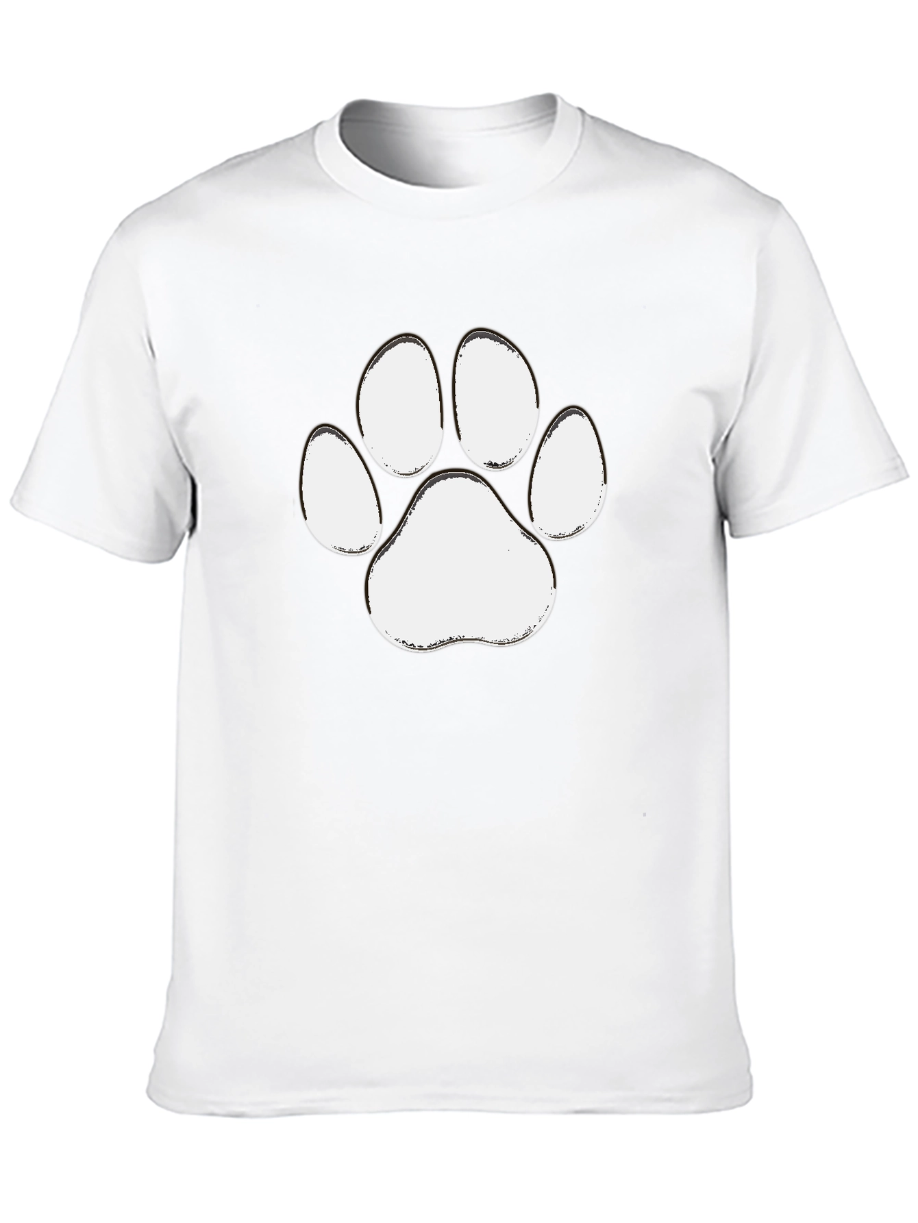 Paw Print Graphic Tee - Casual Black T-Shirt
