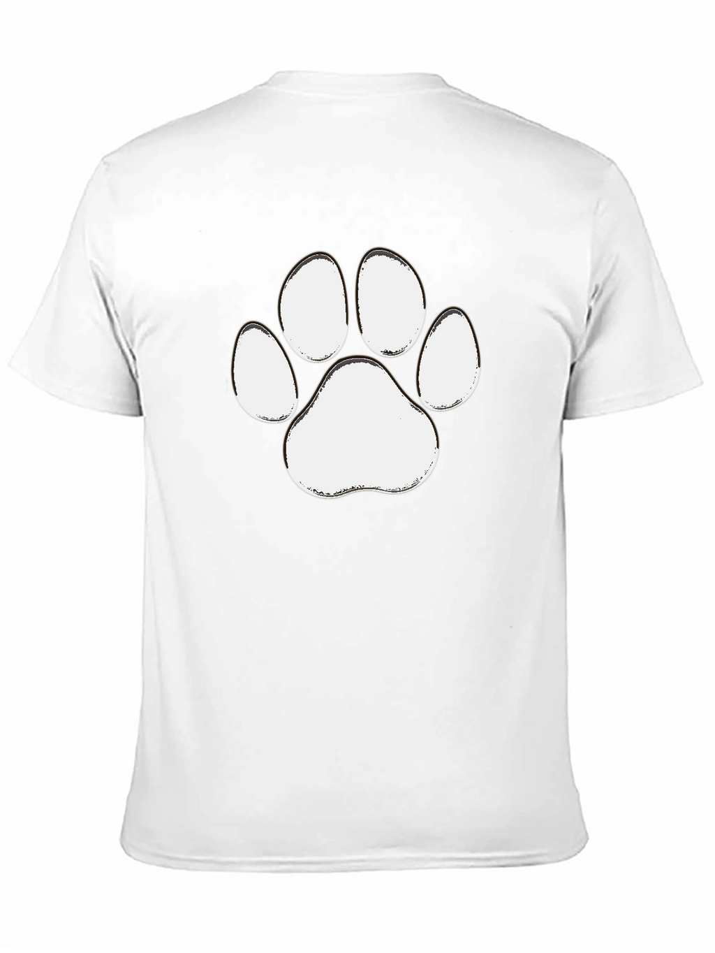 Paw Print Graphic Tee - Casual Black T-Shirt