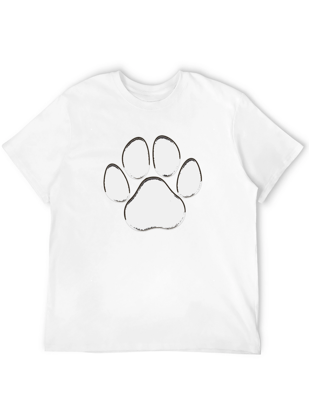 Paw Print Graphic Tee - Casual Black T-Shirt