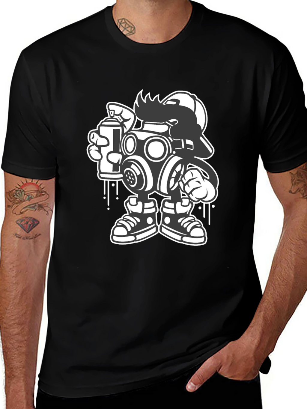 Gas Mask Graffiti Art T-Shirt - Urban Streetwear