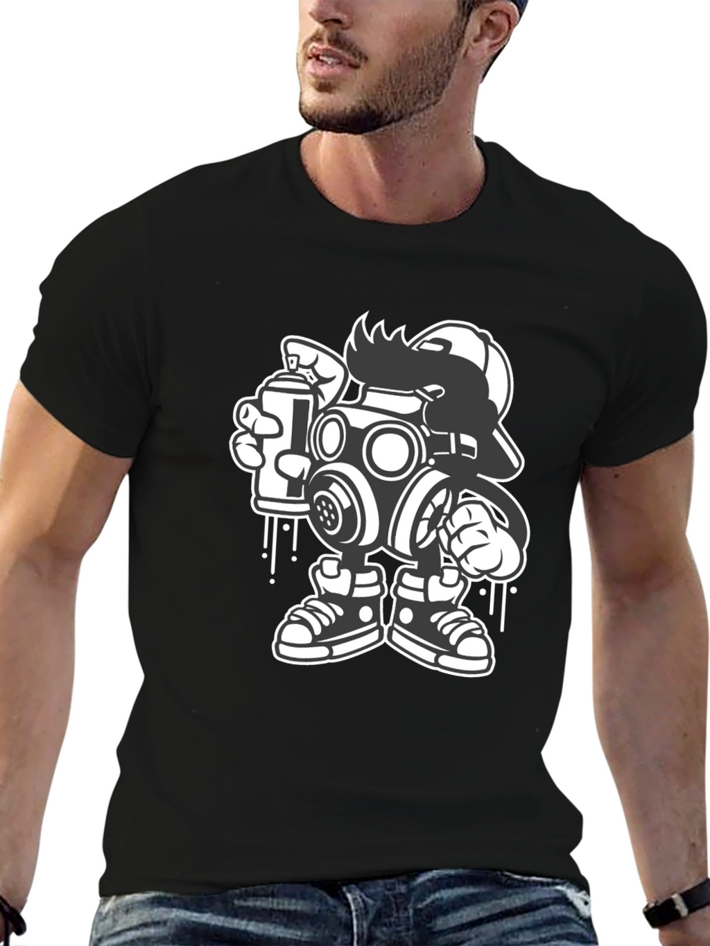 Gas Mask Graffiti Art T-Shirt - Urban Streetwear