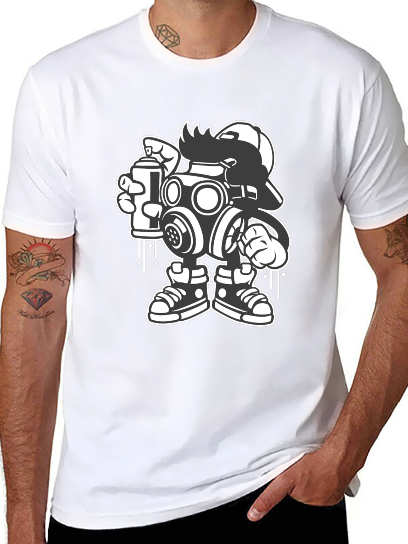 Gas Mask Graffiti Art T-Shirt - Urban Streetwear