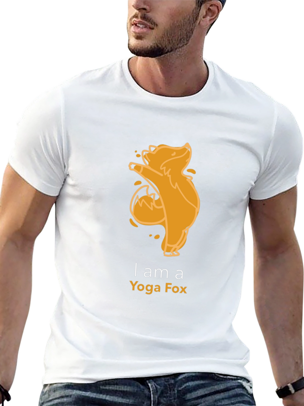 Yoga Fox Graphic Tee - Black Cotton T-Shirt