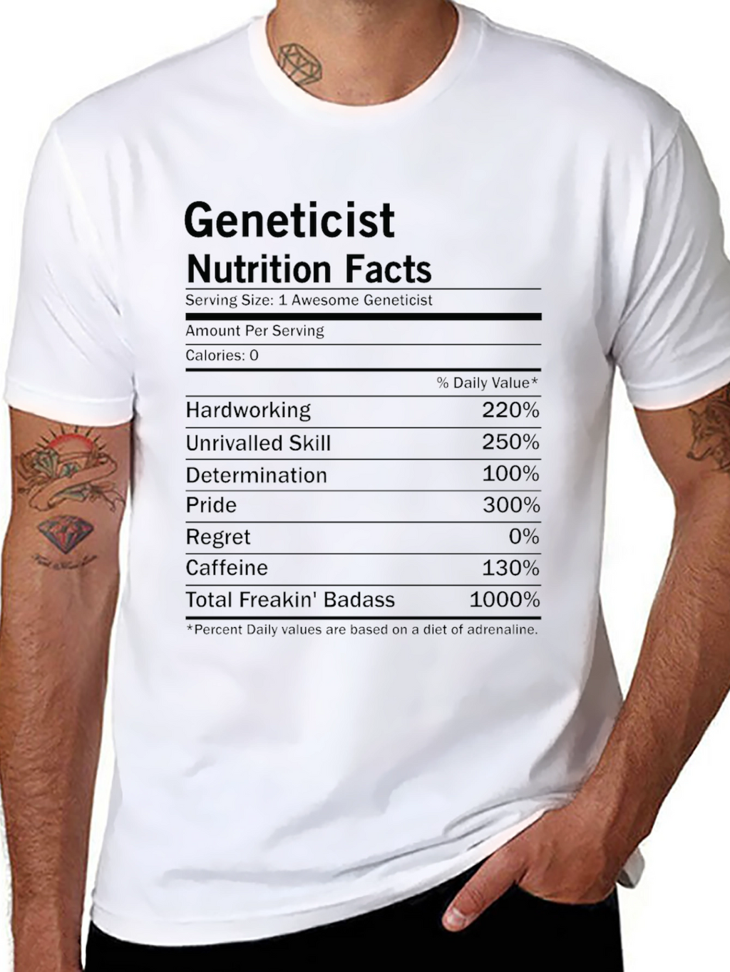 Geneticist Nutrition Facts Funny T-Shirt