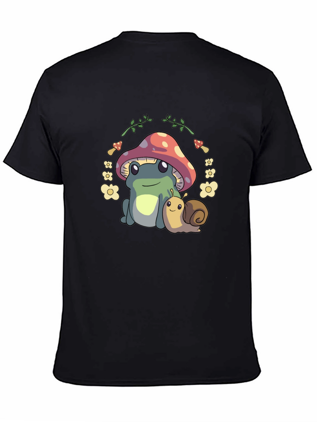 Cute Frog & Snail Mushroom T-Shirt - Unique Design