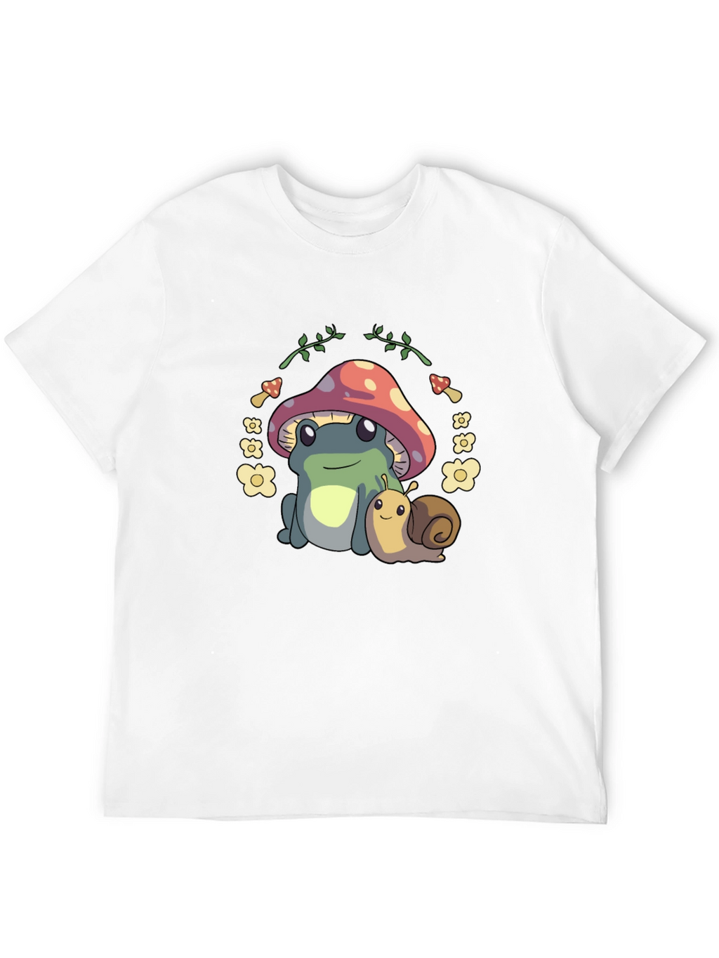 Cute Frog & Snail Mushroom T-Shirt - Unique Design