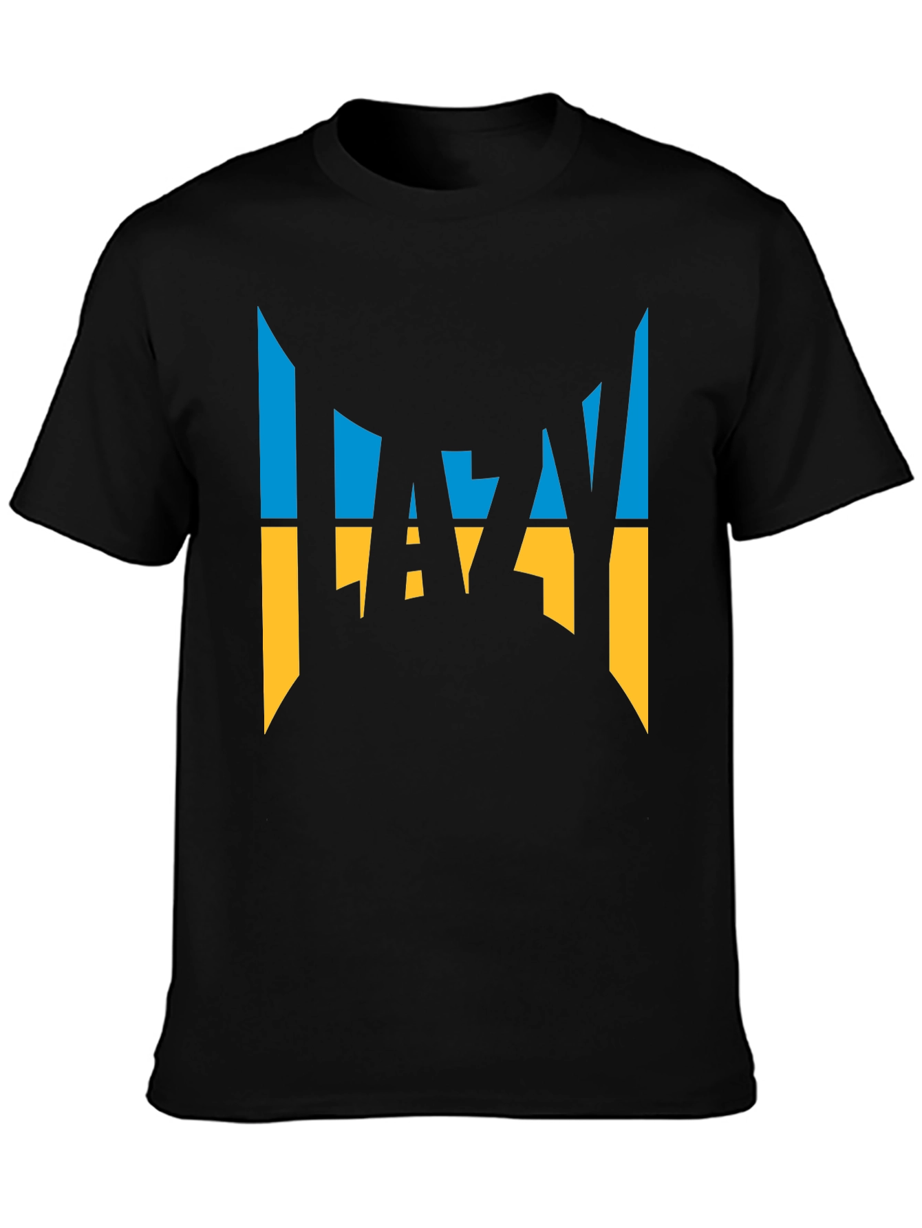 Lazy Ukrainian Flag Inspired Graphic T-Shirt