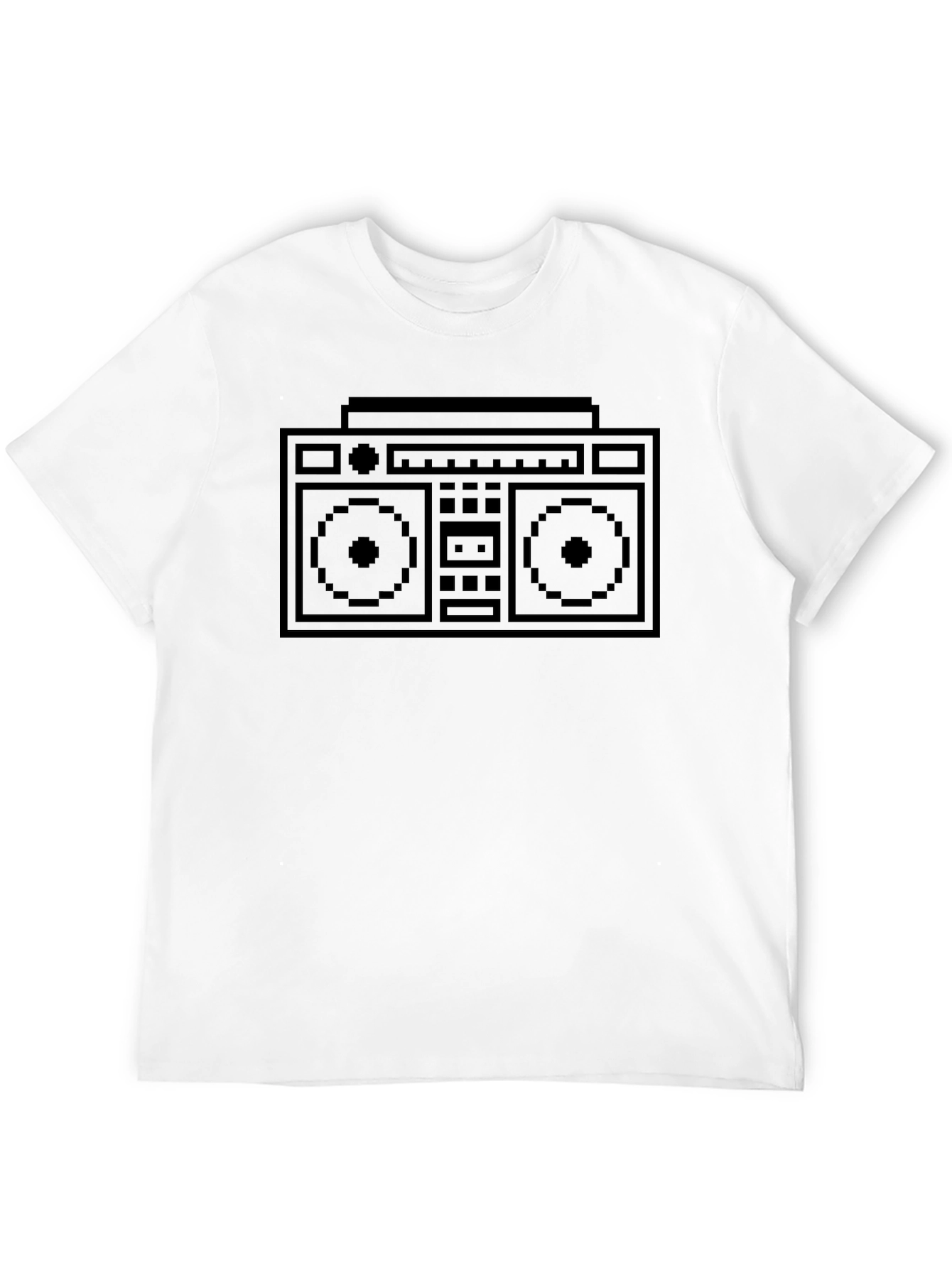 Retro Pixel Boombox T-Shirt - Black