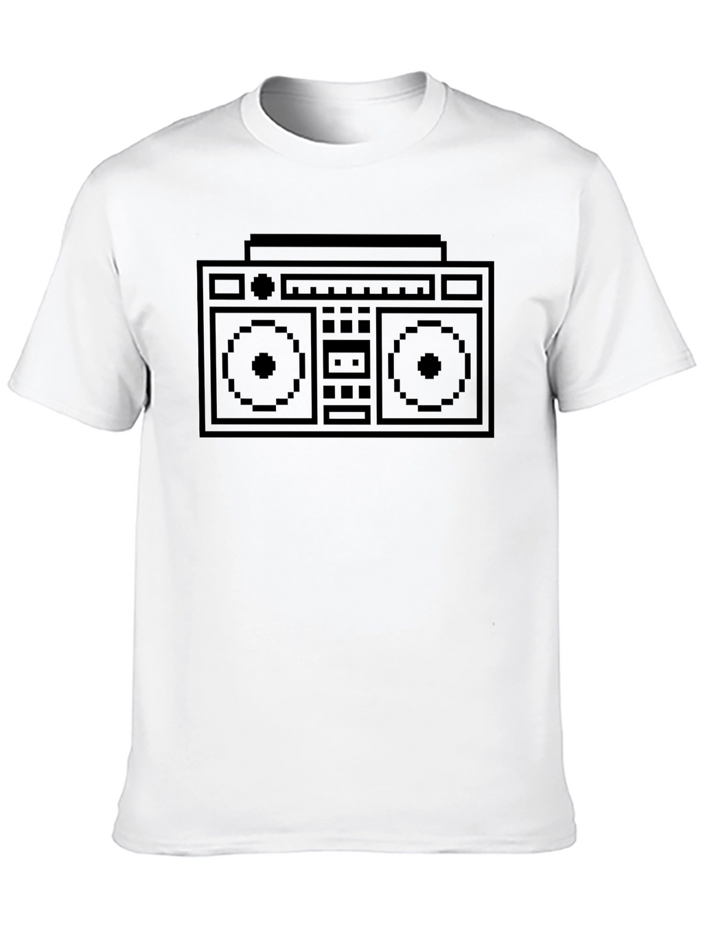 Retro Pixel Boombox T-Shirt - Black