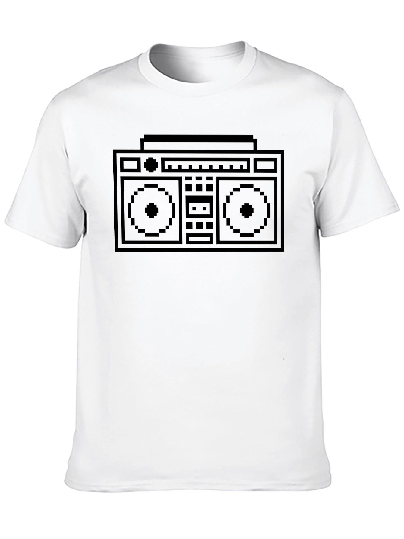 Retro Pixel Boombox T-Shirt - Black