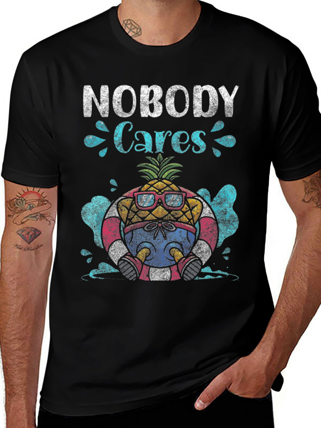 Nobody Cares Pineapple Graphic T-Shirt