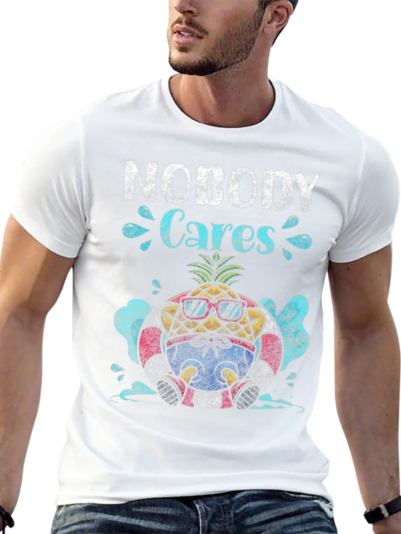 Nobody Cares Pineapple Graphic T-Shirt