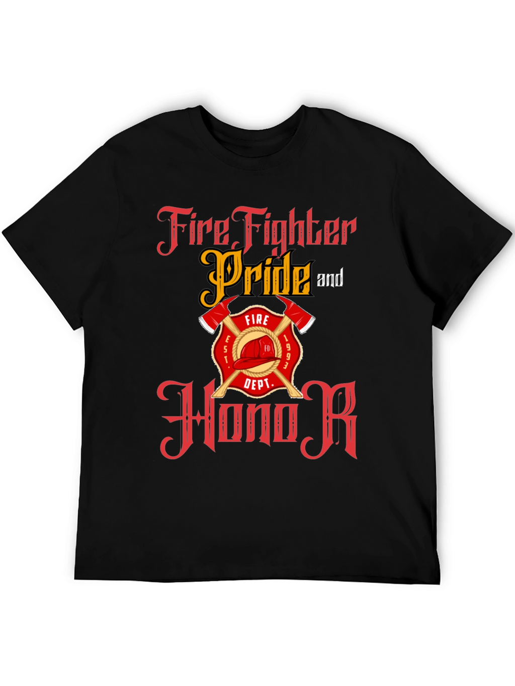 Firefighter Pride Honor Black T-Shirt