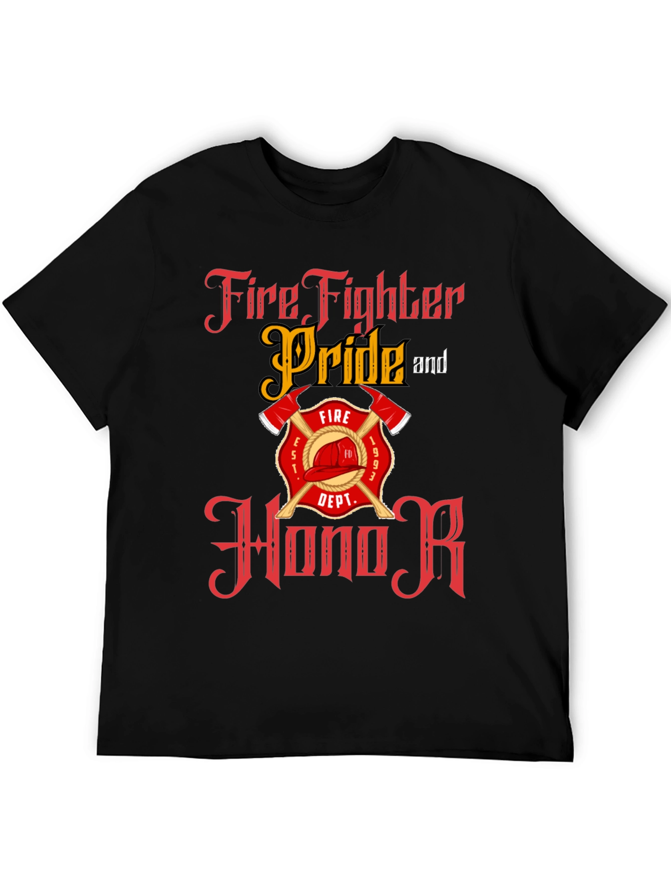 Firefighter Pride Honor Black T-Shirt