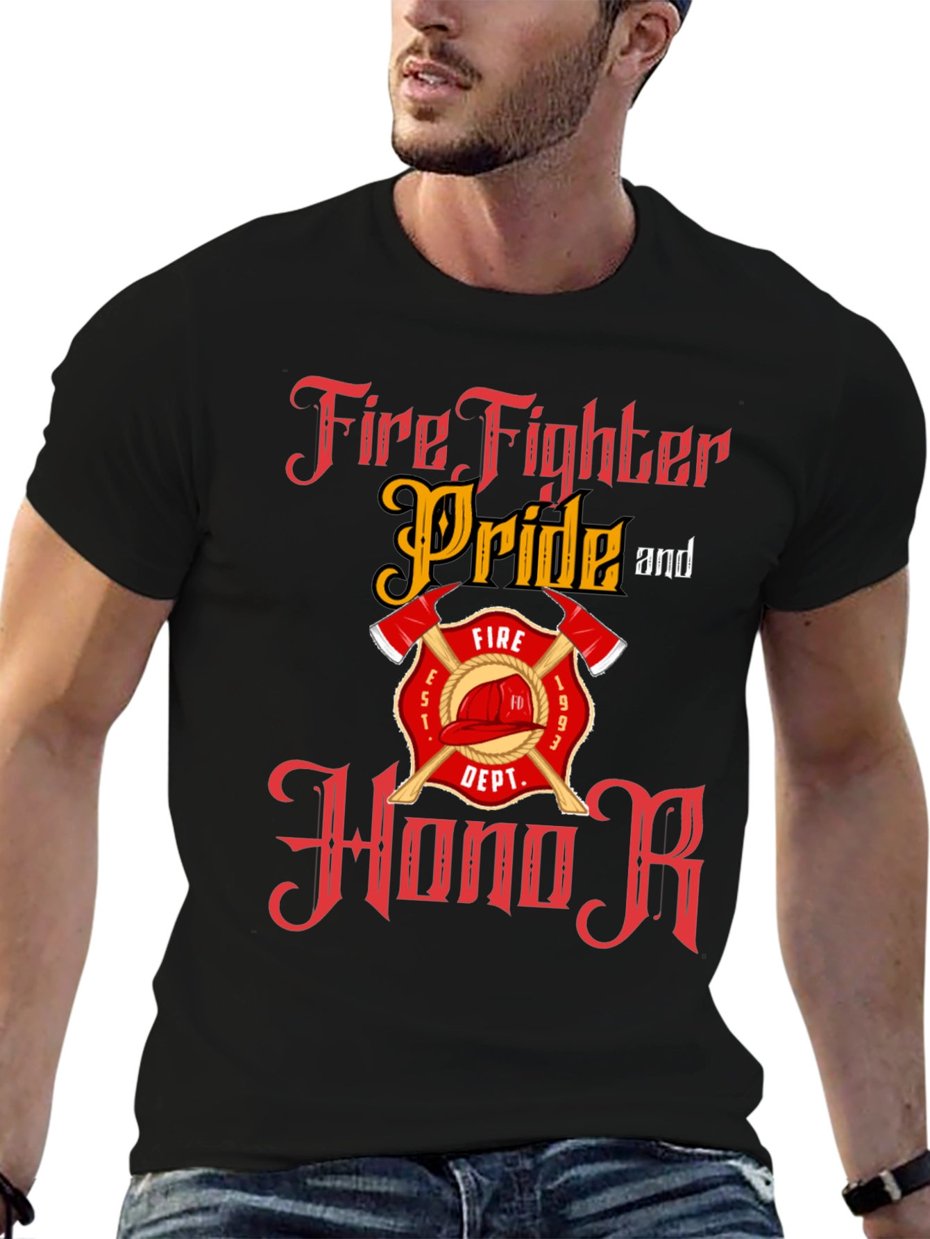 Firefighter Pride Honor Black T-Shirt