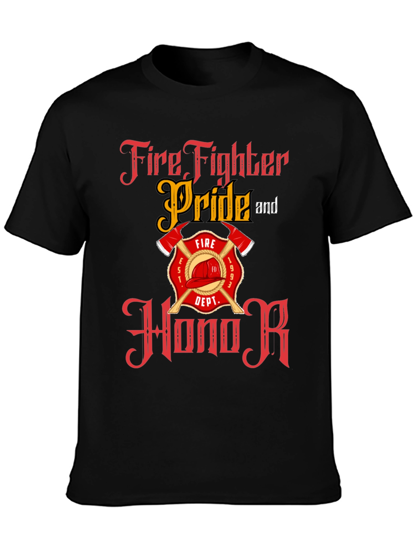Firefighter Pride Honor Black T-Shirt
