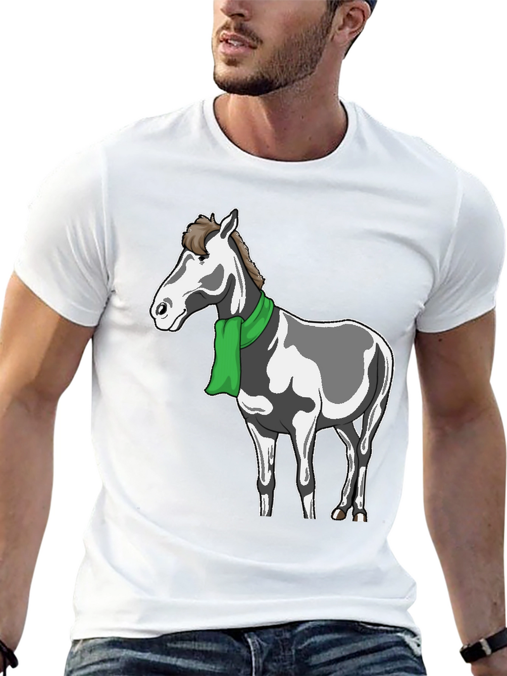 Horse with Scarf Graphic Tee