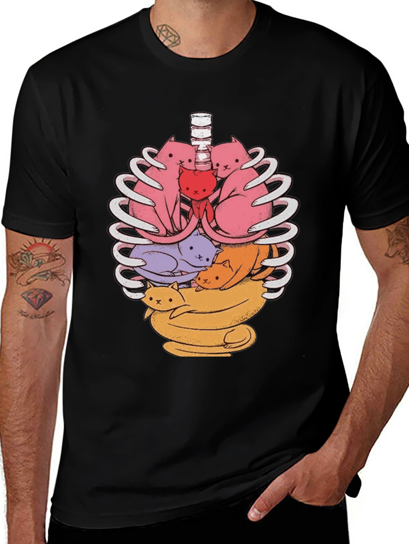 Anatomical Cat Ribcage T-Shirt