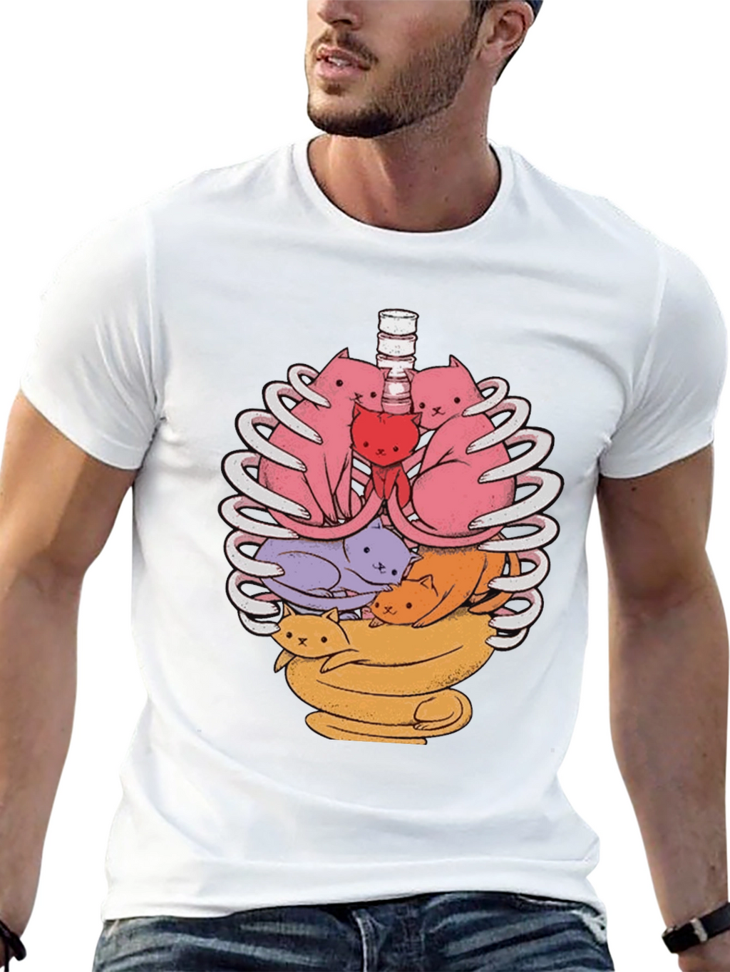 Anatomical Cat Ribcage T-Shirt