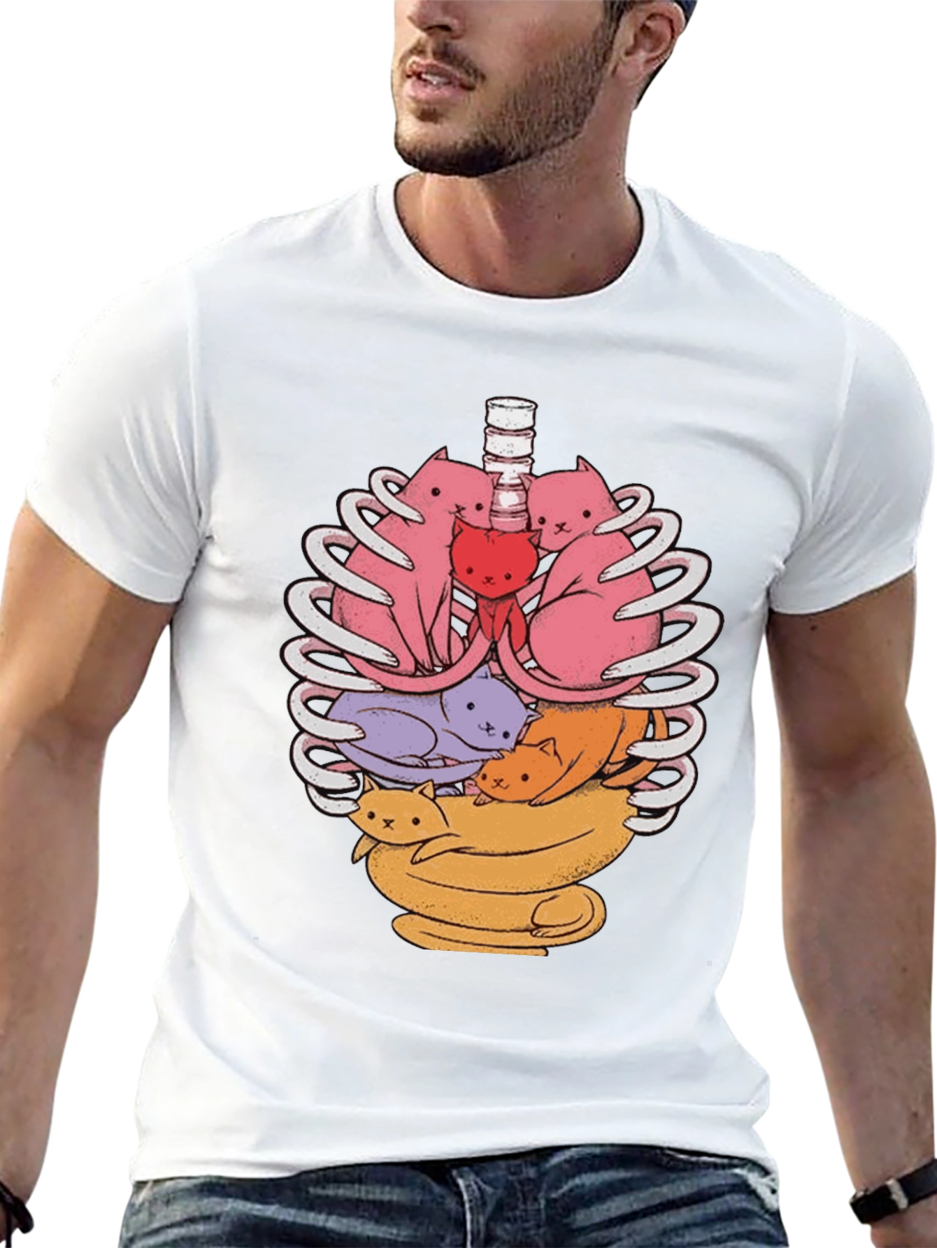 Anatomical Cat Ribcage T-Shirt