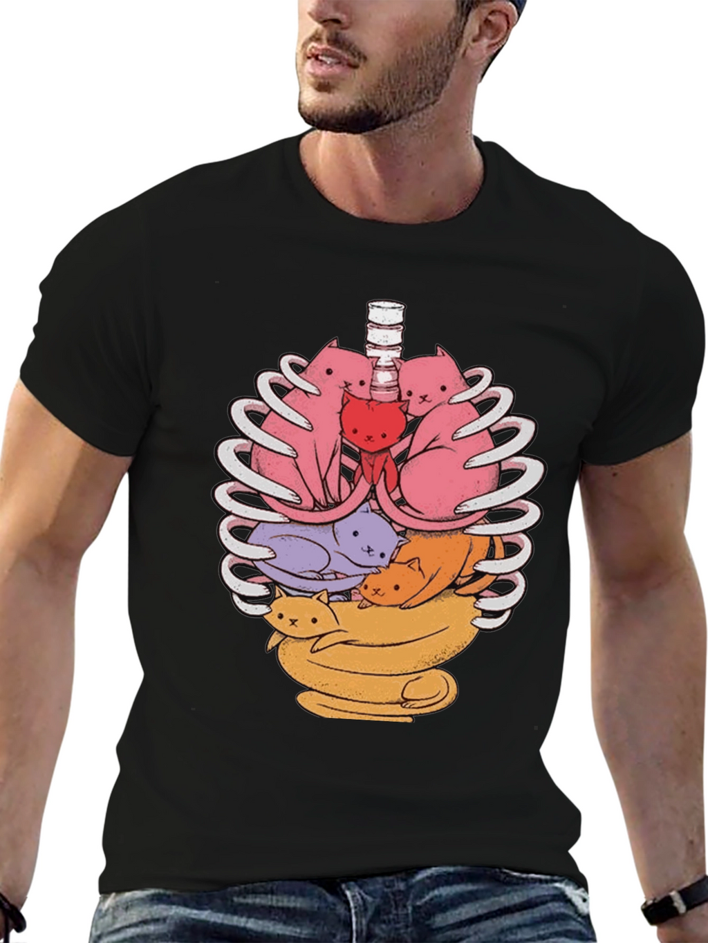 Anatomical Cat Ribcage T-Shirt