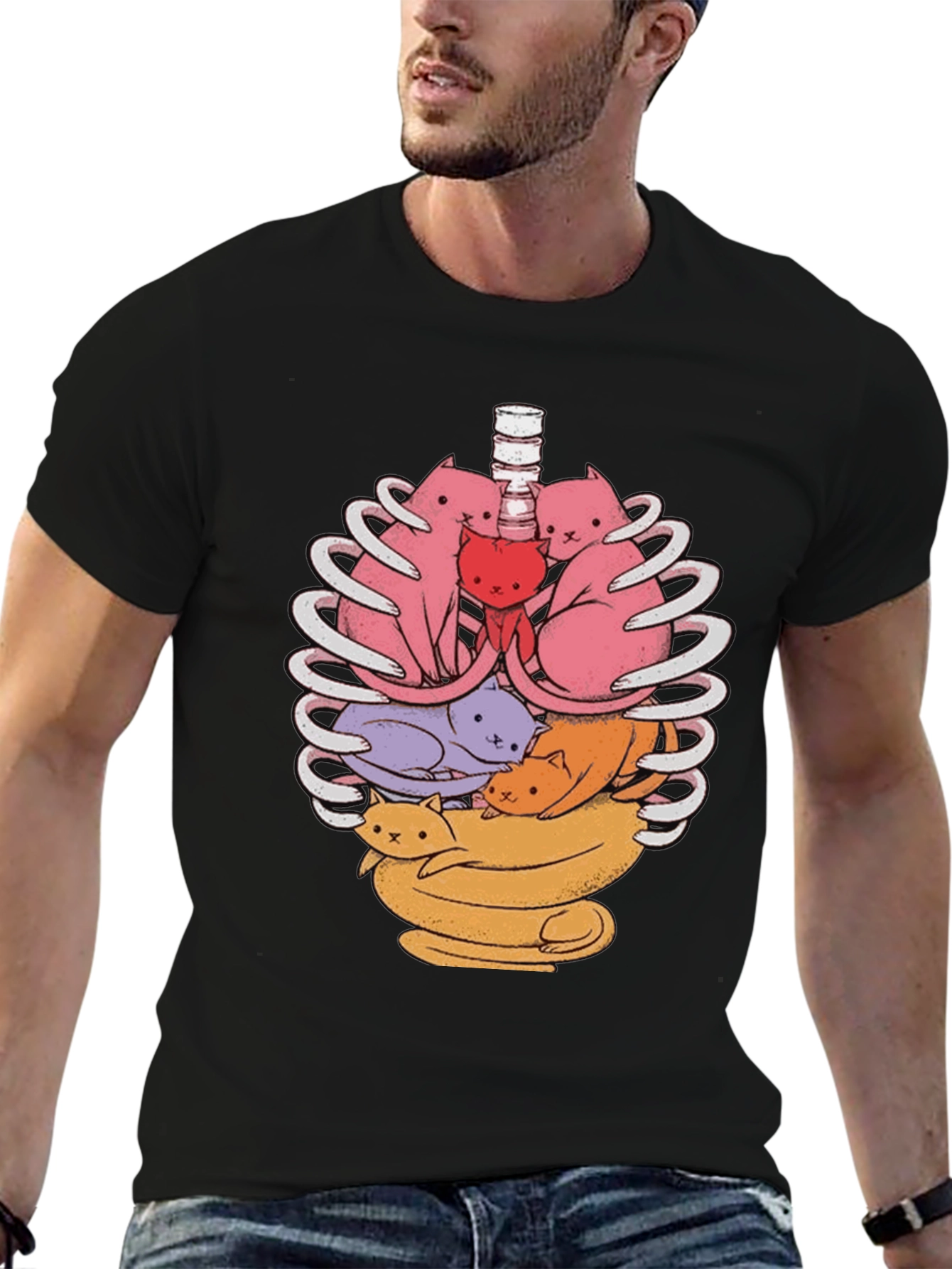 Anatomical Cat Ribcage T-Shirt