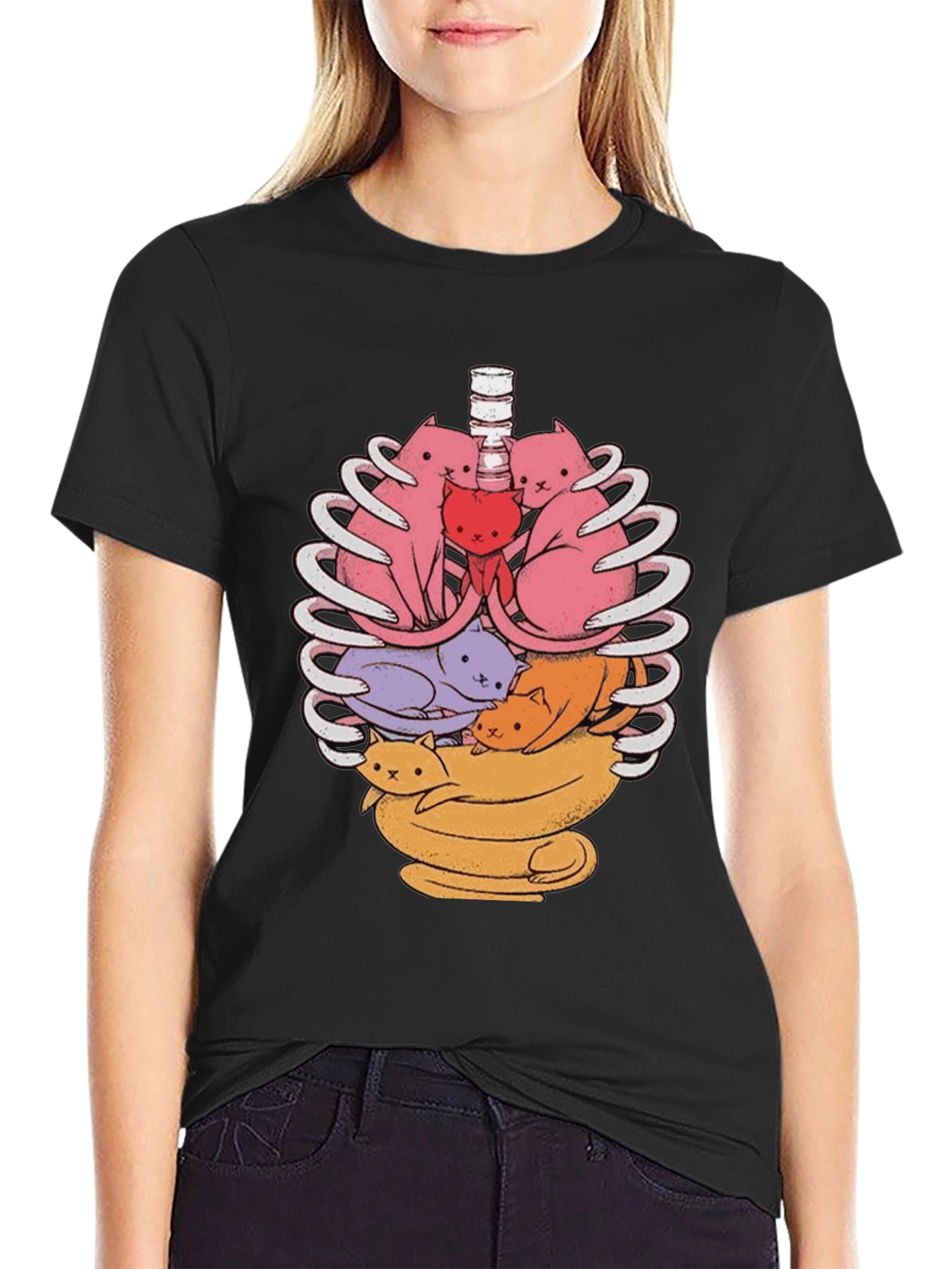 Anatomical Cat Ribcage T-Shirt