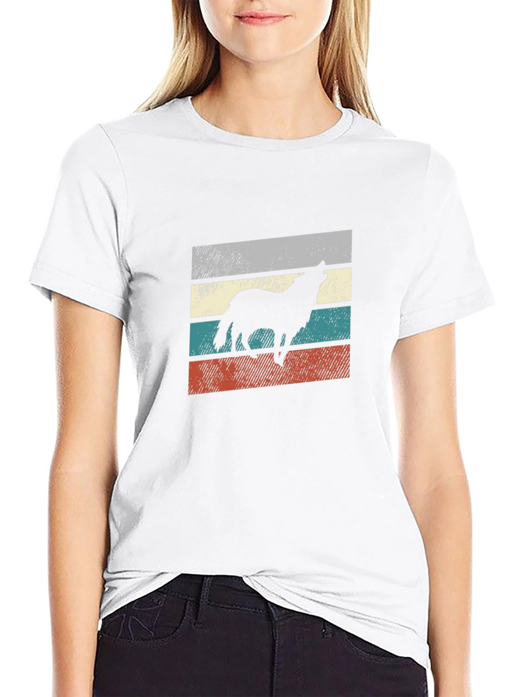 Retro Wolf Silhouette Graphic Tee