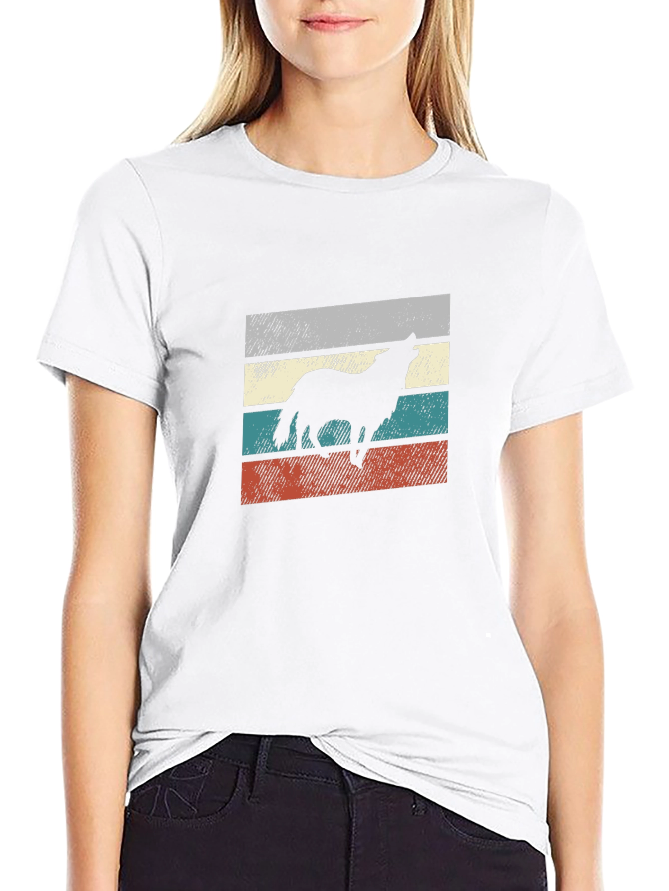 Retro Wolf Silhouette Graphic Tee