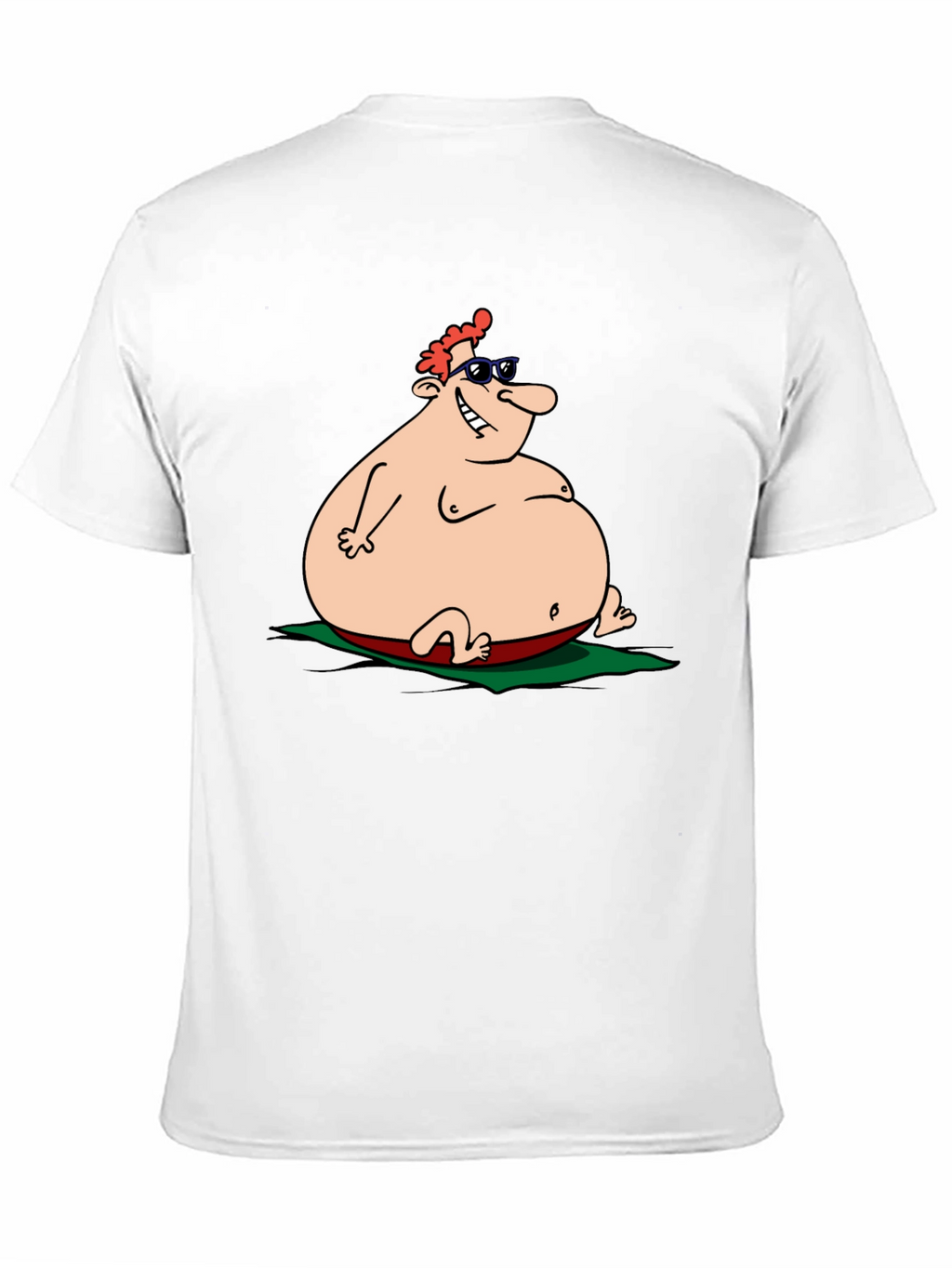 Humorous Cartoon Sunbather Black T-Shirt