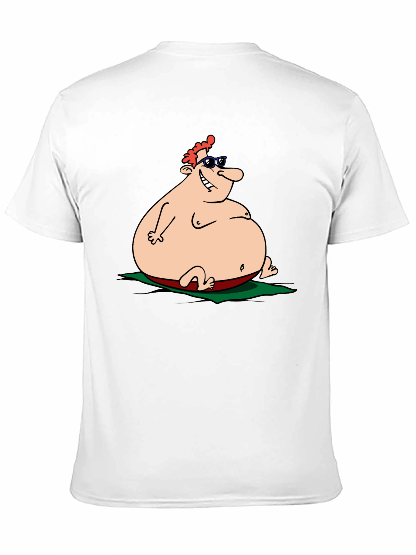 Humorous Cartoon Sunbather Black T-Shirt
