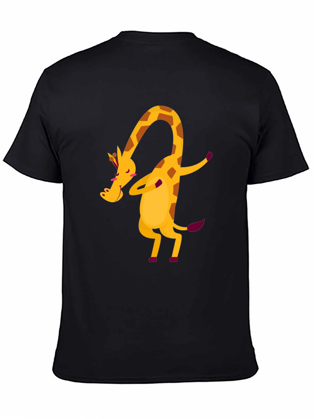 Dabbing Giraffe Graphic Tee - Fun Black T-Shirt