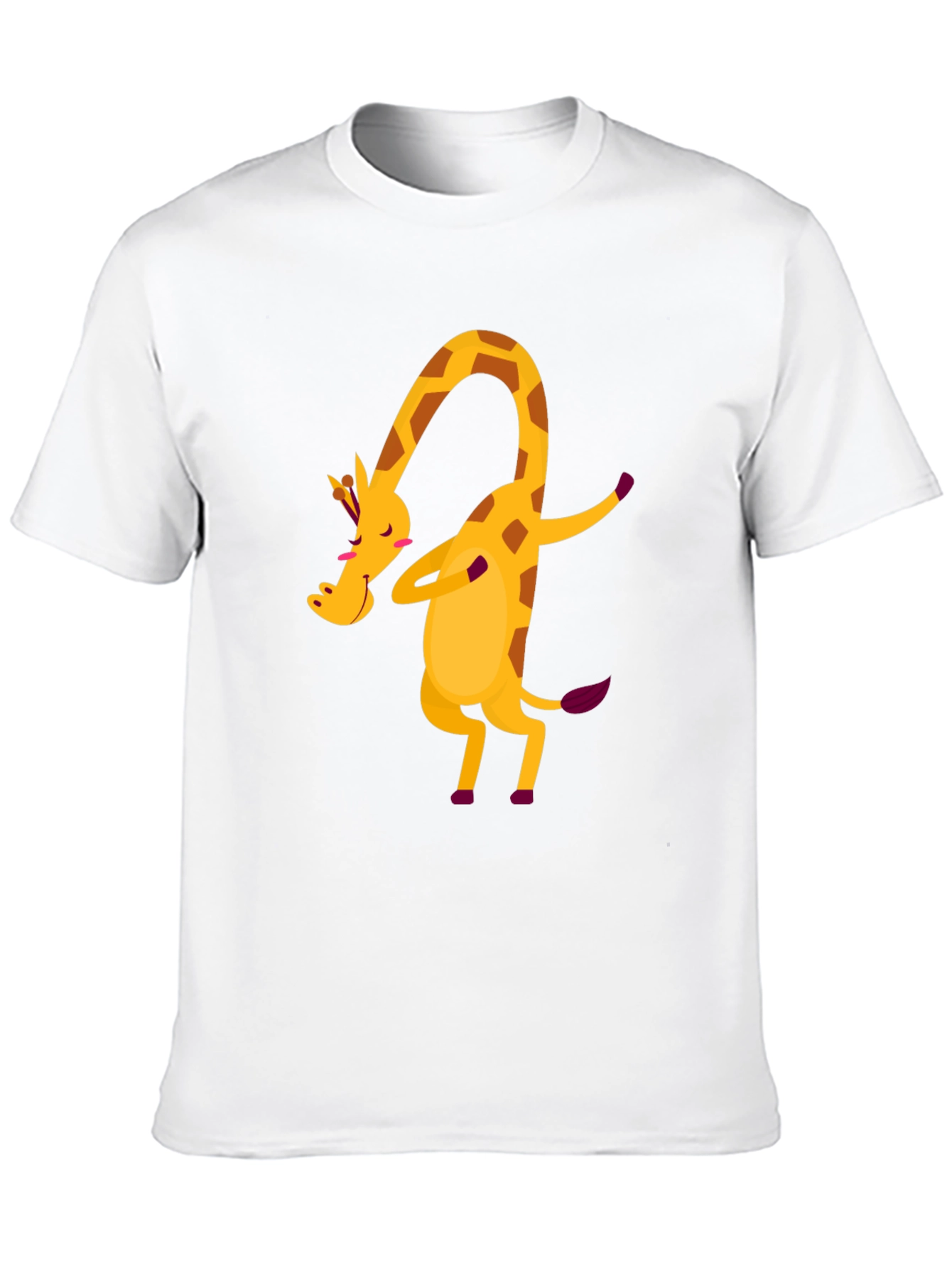 Dabbing Giraffe Graphic Tee - Fun Black T-Shirt