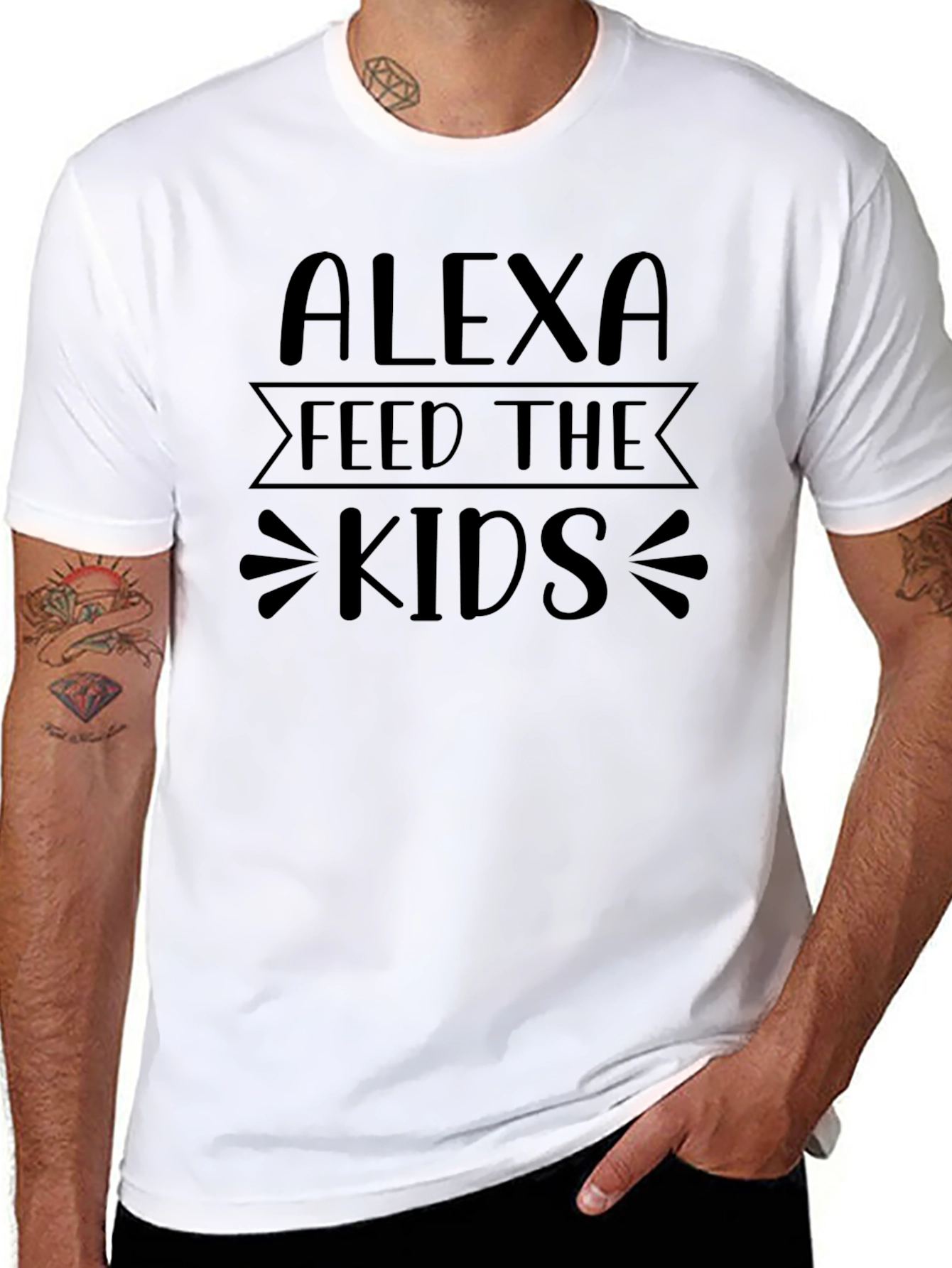 Alexa Feed The Kids Black T-Shirt