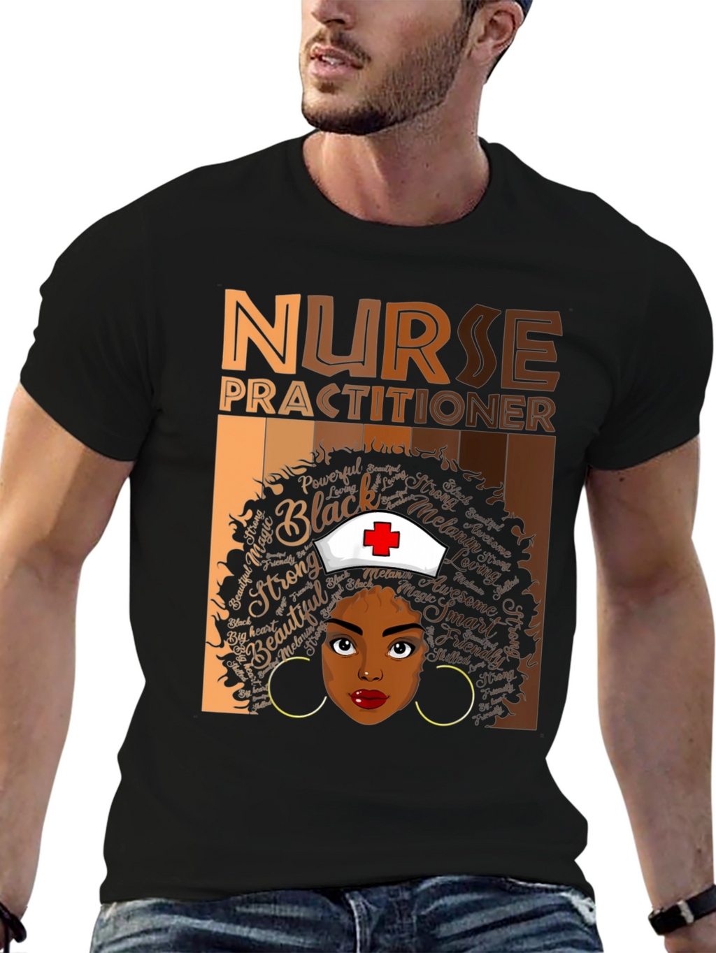 Nurse Practitioner T-Shirt - Black Woman Design
