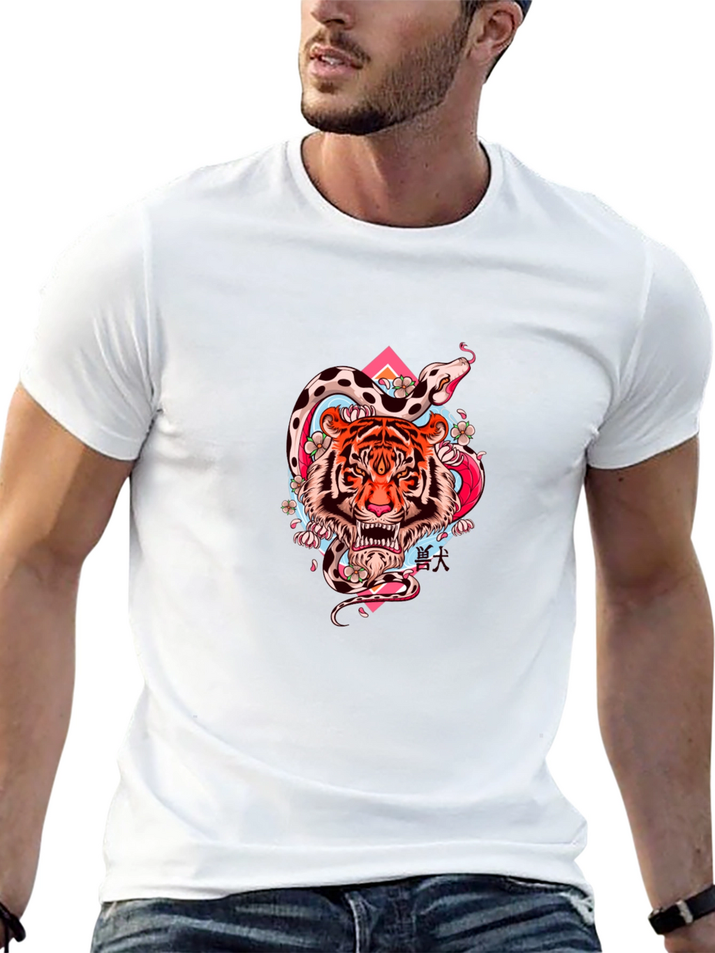 Tiger & Snake Graphic Tee - Cool Streetwear