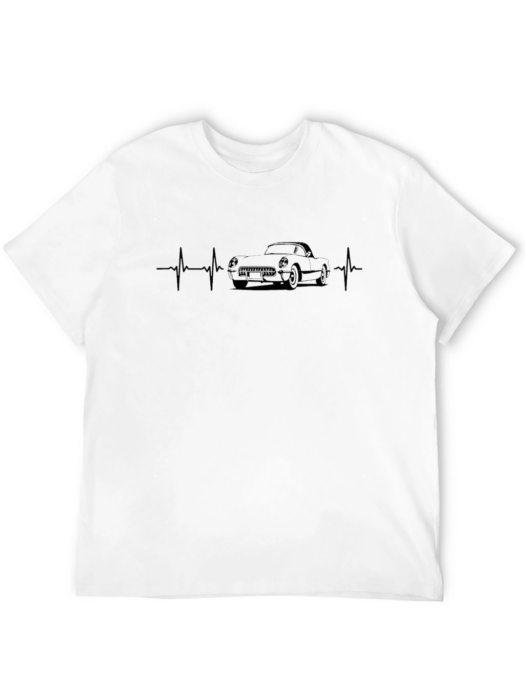 Classic Car Heartbeat Black T-Shirt