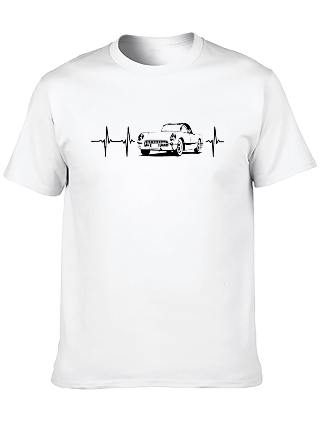 Classic Car Heartbeat Black T-Shirt