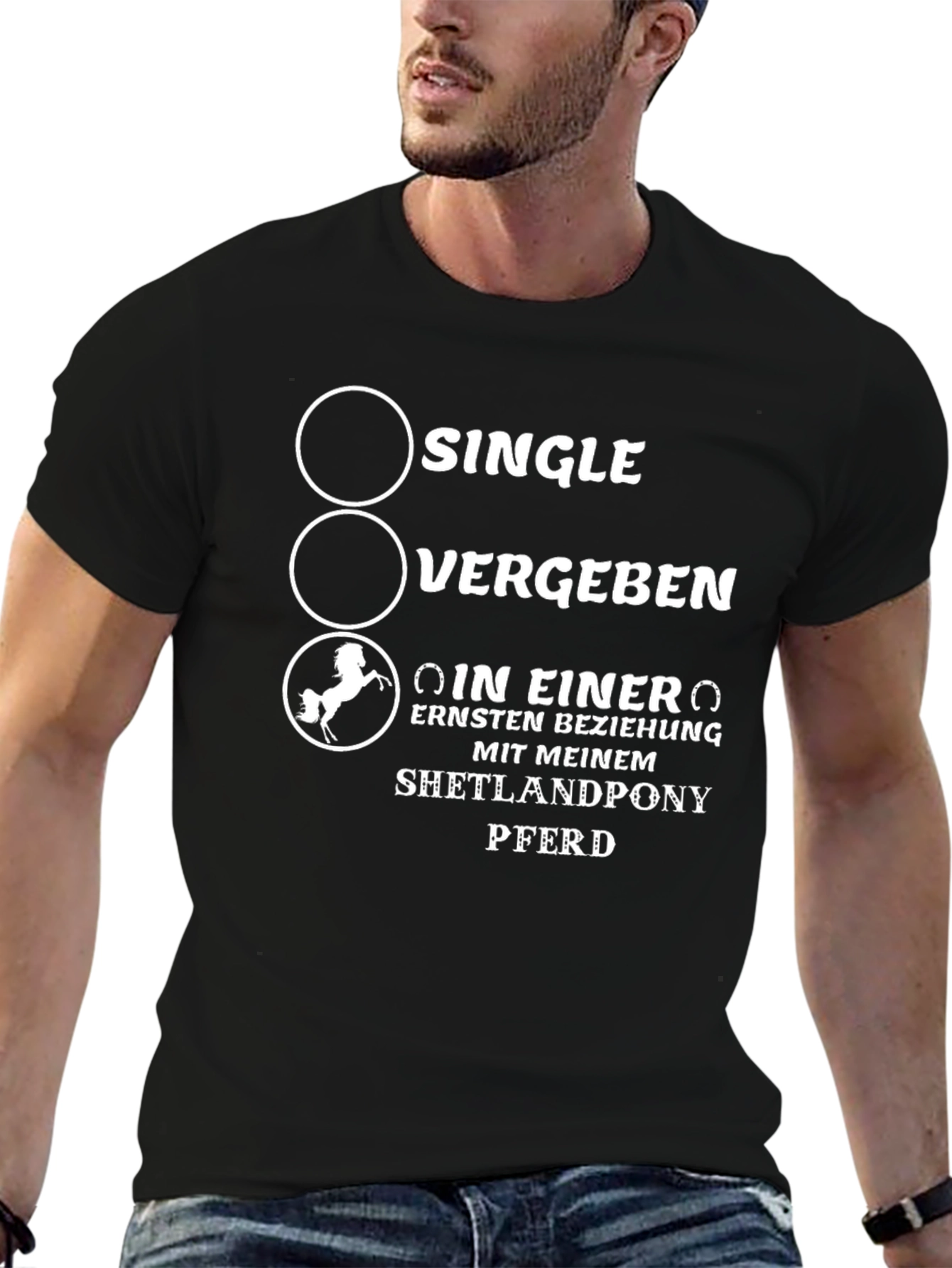 Single Shetlandpony Pferd T-Shirt